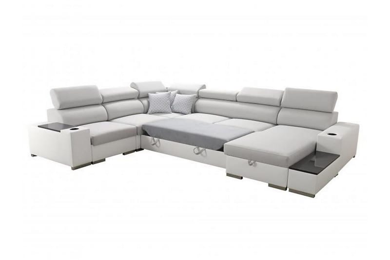 Kahundji Vänster Hörnbäddsoffa 127x284 cm med Förvaring i Tyg - Antracit - Möbler - Vardagsrum - Bäddsoffor