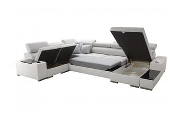 Kahundji Vänster Hörnbäddsoffa 127x284 cm med Förvaring i Tyg - Antracit - Möbler - Vardagsrum - Bäddsoffor