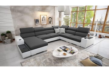 Kahundji Vänster Hörnbäddsoffa 127x284 cm med Förvaring i Tyg - Antracit - Möbler - Vardagsrum - Bäddsoffor