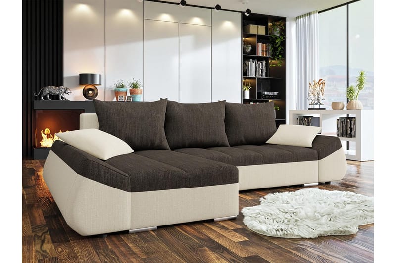 KALLHEM 8-sits Bäddsoffa Vänster - Beige/Brun - Möbler - Vardagsrum - Bäddsoffor