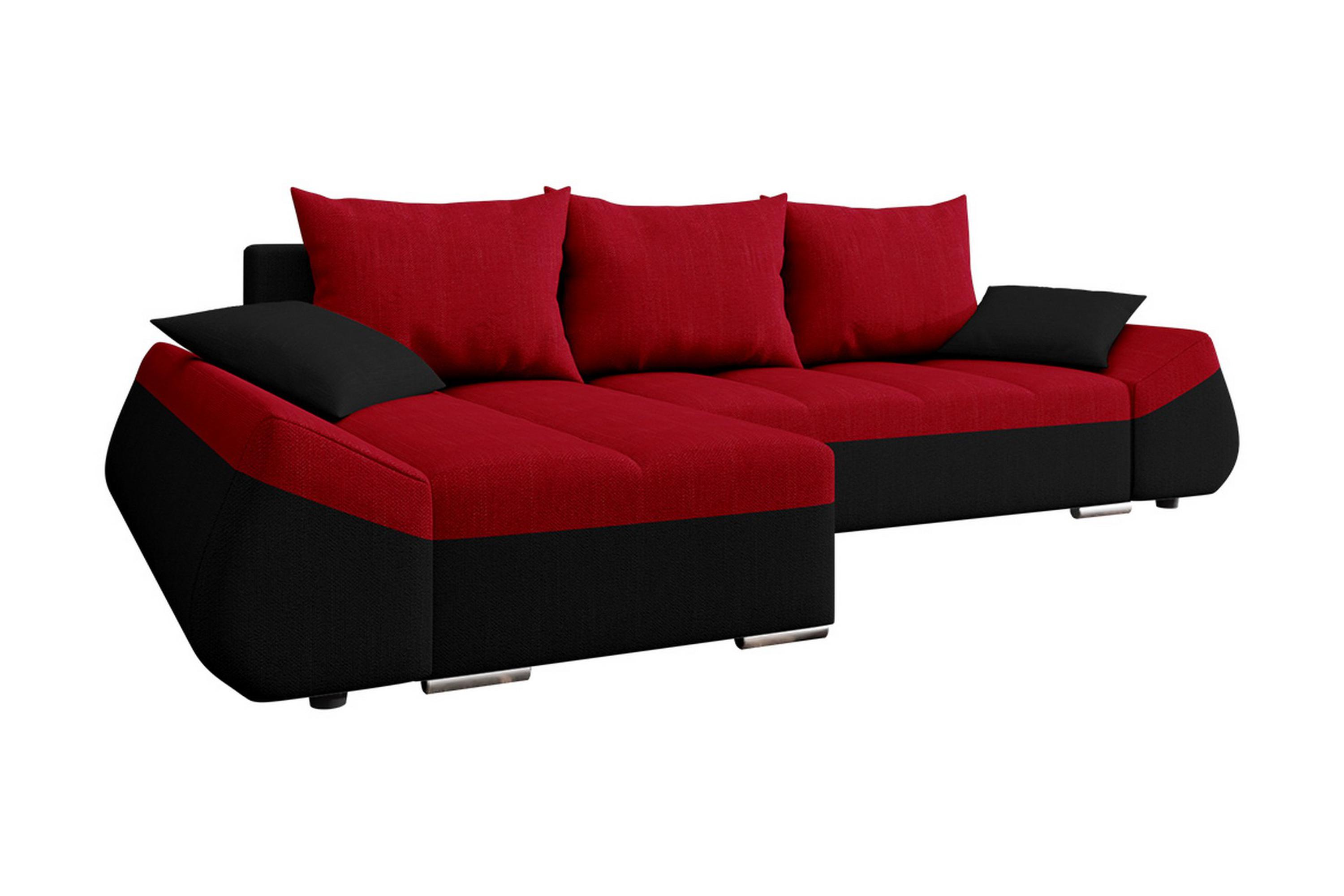 kallhem bäddsoffa vänster - röd