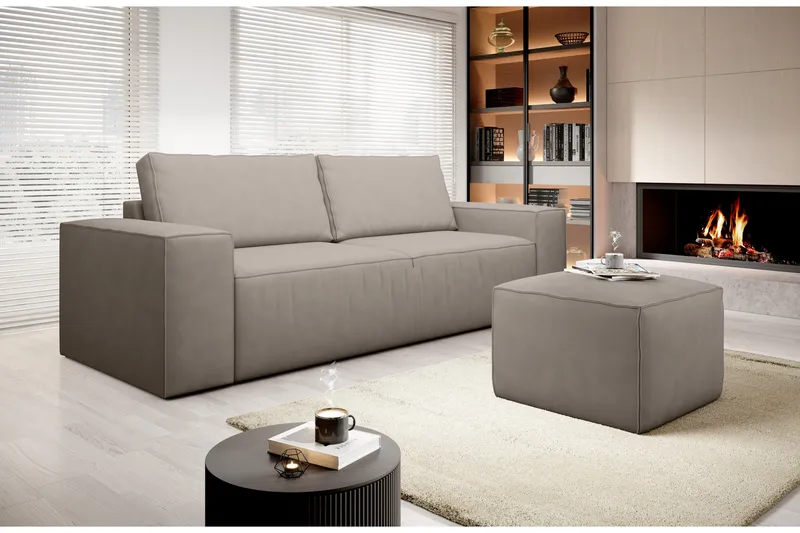 Kamli Bäddsoffa 3-sits med Förvaring - Beige - Möbler - Vardagsrum - Bäddsoffor