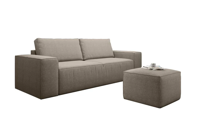 Kamli Bäddsoffa 3-sits med Förvaring - Beige - Möbler - Vardagsrum - Bäddsoffor