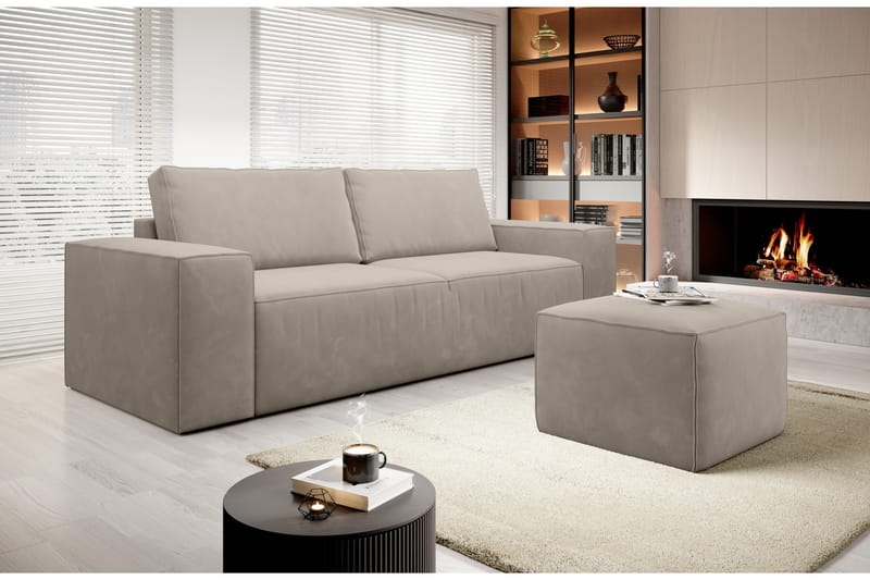 Kamli Bäddsoffa 3-sits med Förvaring - Beige - Möbler - Vardagsrum - Bäddsoffor