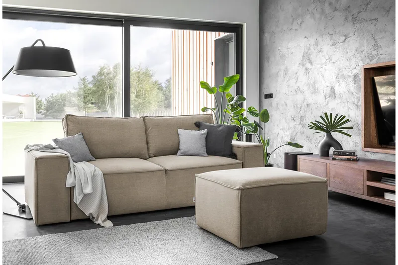 Kamli Bäddsoffa 3-sits med Förvaring - Beige - Möbler - Vardagsrum - Bäddsoffor