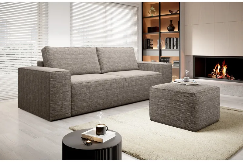 Kamli Bäddsoffa 3-sits med Förvaring - Beige - Möbler - Vardagsrum - Bäddsoffor