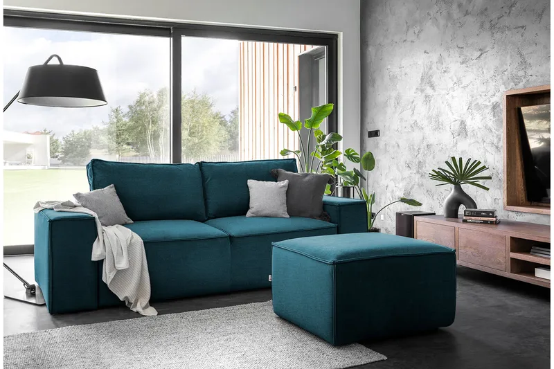 Kamli Bäddsoffa 3-sits med Förvaring, Blå