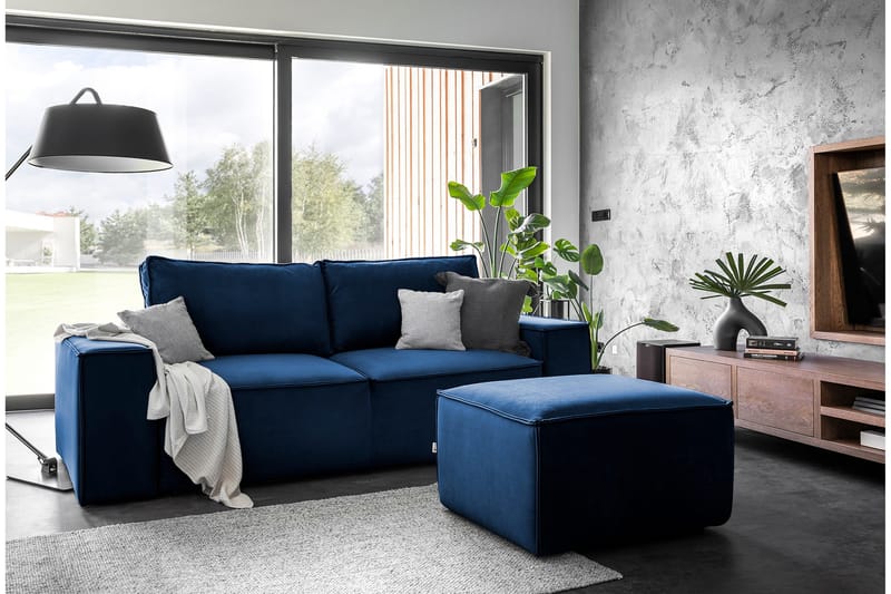 Kamli Bäddsoffa 3-sits med Förvaring - Blå - Möbler - Vardagsrum - Bäddsoffor