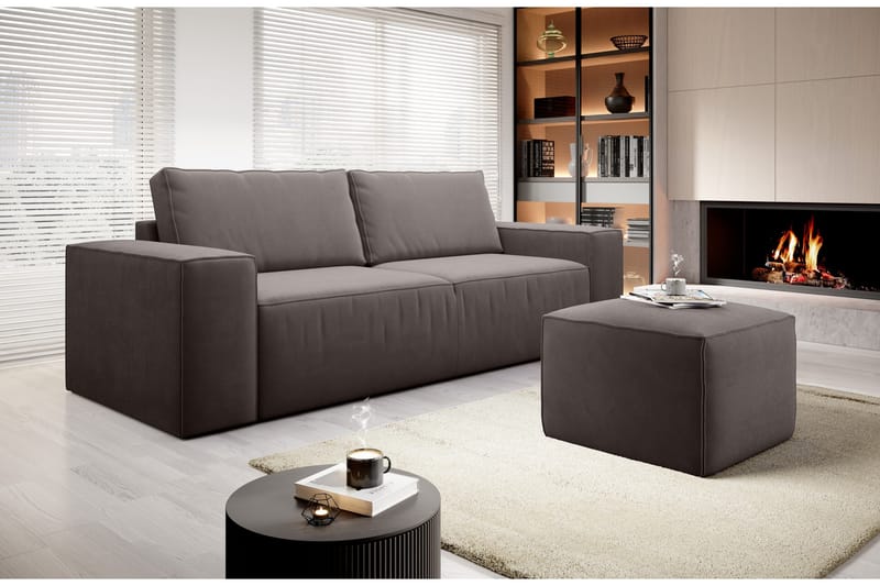 Kamli Bäddsoffa 3-sits med Förvaring - Brun - Möbler - Vardagsrum - Bäddsoffor