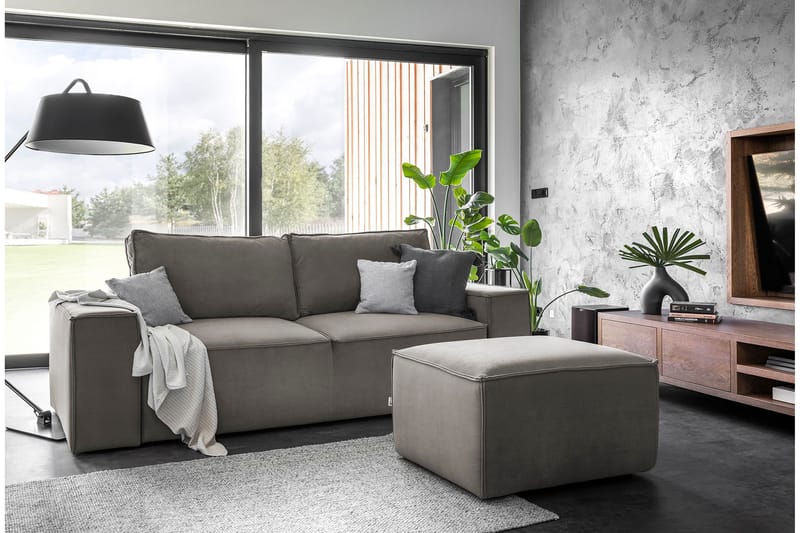 Kamli Bäddsoffa 3-sits med Förvaring - Grå - Möbler - Vardagsrum - Bäddsoffor