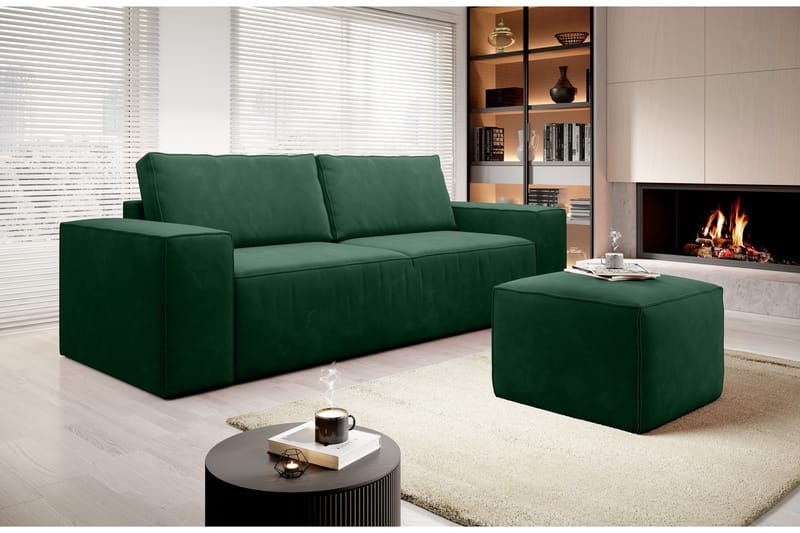 Kamli Bäddsoffa 3-sits med Förvaring - Grön - Möbler - Vardagsrum - Bäddsoffor