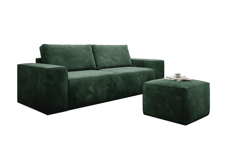 Kamli Bäddsoffa 3-sits med Förvaring - Grön - Möbler - Vardagsrum - Bäddsoffor