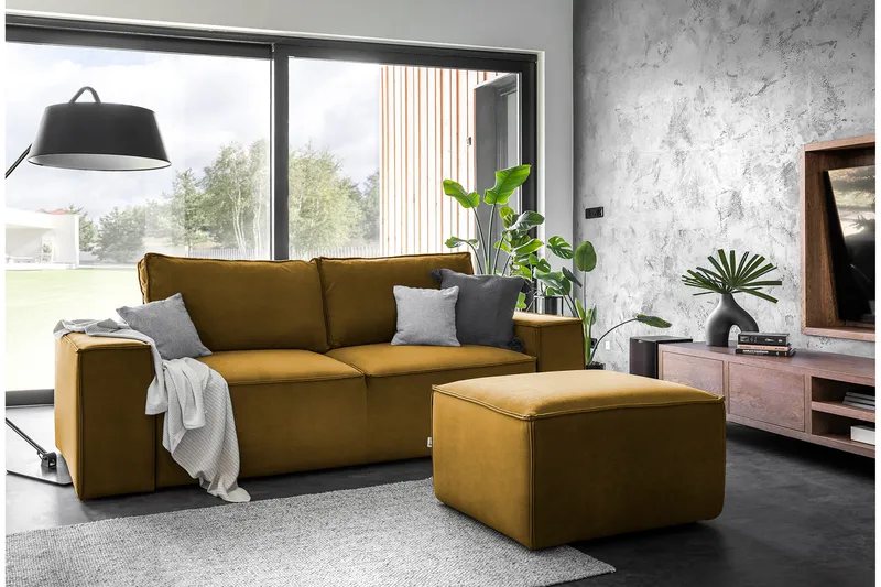 Kamli Bäddsoffa 3-sits med Förvaring - Gul - Möbler - Vardagsrum - Bäddsoffor
