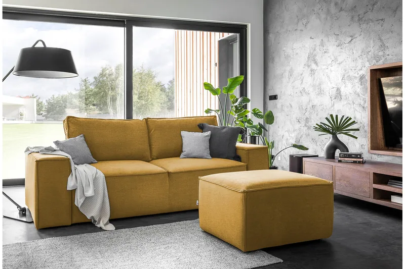 Kamli Bäddsoffa 3-sits med Förvaring - Gul - Möbler - Vardagsrum - Bäddsoffor
