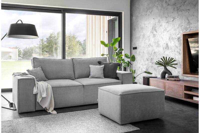 Kamli Bäddsoffa 3-sits med Förvaring - Ljusgrå - Möbler - Vardagsrum - Bäddsoffor
