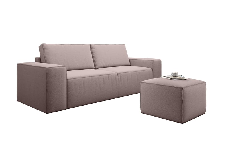 Kamli Bäddsoffa 3-sits med Förvaring - Ljusrosa - Möbler - Vardagsrum - Bäddsoffor