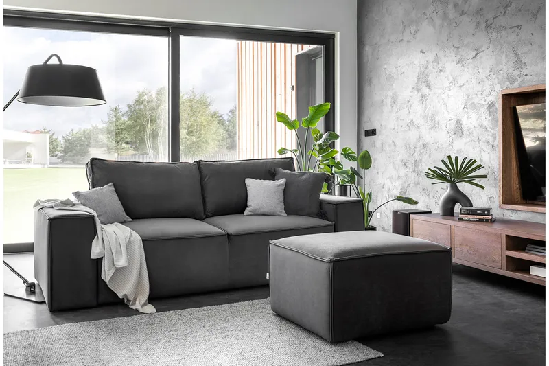 Kamli Bäddsoffa 3-sits med Förvaring - Mörkgrå - Möbler - Vardagsrum - Bäddsoffor