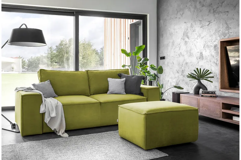 Kamli Bäddsoffa 3-sits med Förvaring - Olivgrön - Möbler - Vardagsrum - Bäddsoffor