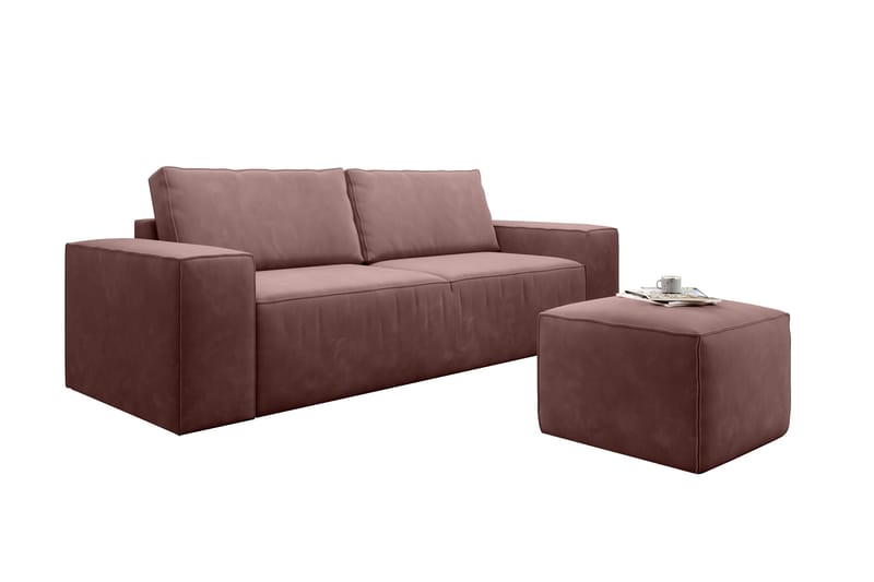 Kamli Bäddsoffa 3-sits med Förvaring - Rosa - Möbler - Vardagsrum - Bäddsoffor