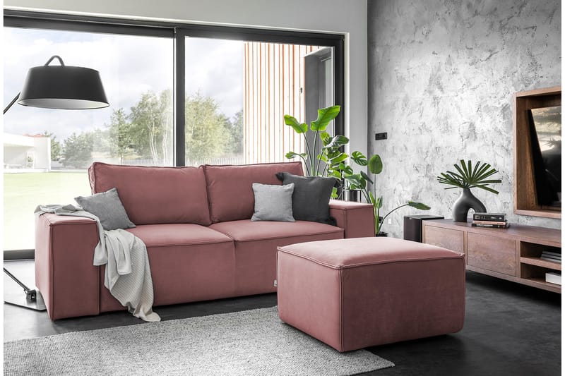 Kamli Bäddsoffa 3-sits med Förvaring - Rosa - Möbler - Vardagsrum - Bäddsoffor