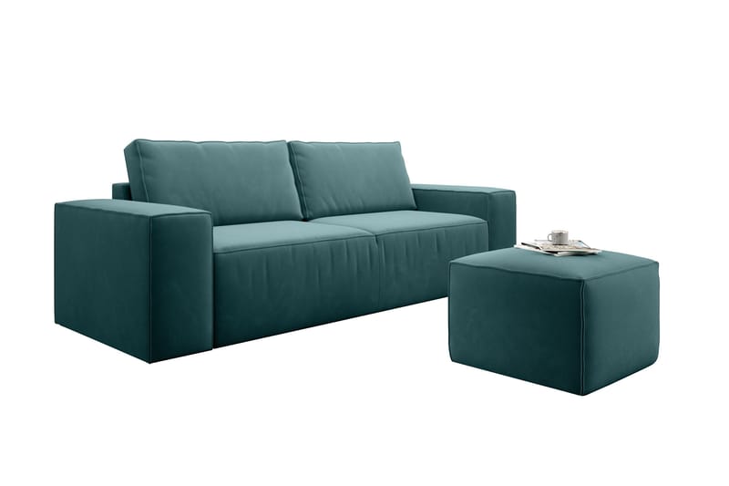 Kamli Bäddsoffa 3-sits med Förvaring - Turkos - Möbler - Vardagsrum - Bäddsoffor