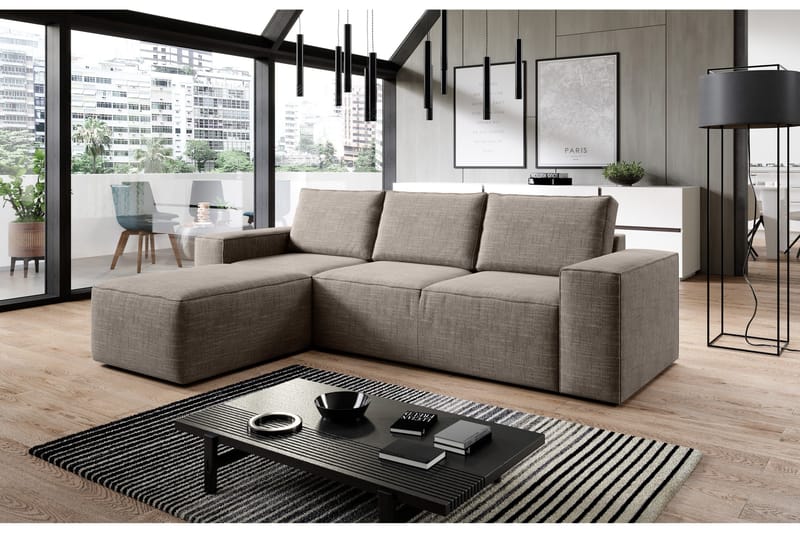 Kamli Bäddsoffa m. Divan med Förvaring - Beige - Möbler - Vardagsrum - Bäddsoffor
