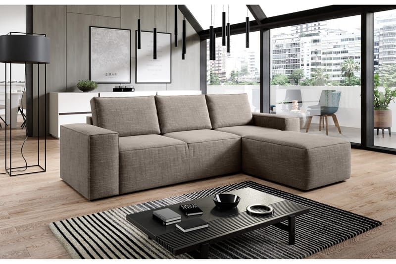 Kamli Bäddsoffa m. Divan med Förvaring - Beige - Möbler - Vardagsrum - Bäddsoffor