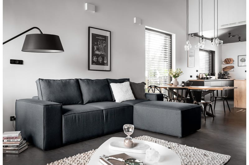 Kamli Bäddsoffa m. Divan med Förvaring - Blå - Möbler - Vardagsrum - Bäddsoffor