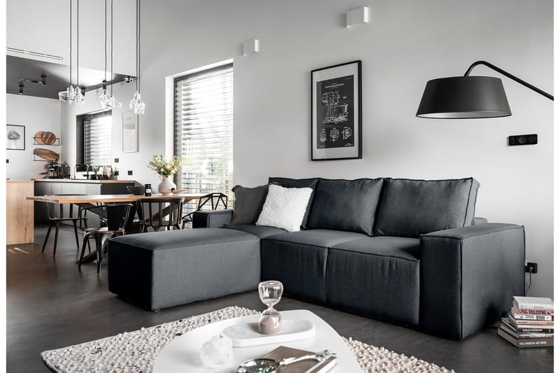 Kamli Bäddsoffa m. Divan med Förvaring - Blå - Möbler - Vardagsrum - Bäddsoffor