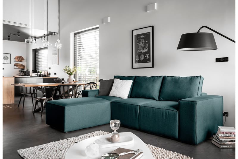 Kamli Bäddsoffa m. Divan med Förvaring - Blå - Möbler - Vardagsrum - Bäddsoffor