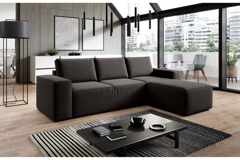 Kamli Bäddsoffa m. Divan med Förvaring - Brun - Möbler - Vardagsrum - Bäddsoffor