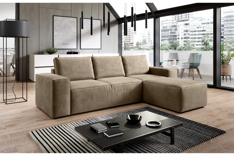 Kamli Bäddsoffa m. Divan med Förvaring - Brun - Möbler - Vardagsrum - Bäddsoffor