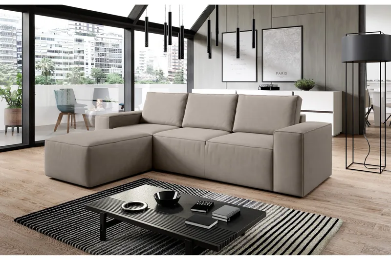 Kamli Bäddsoffa m. Divan med Förvaring - Brun - Möbler - Vardagsrum - Bäddsoffor