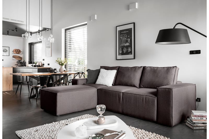 Kamli Bäddsoffa m. Divan med Förvaring - Grå - Möbler - Vardagsrum - Bäddsoffor