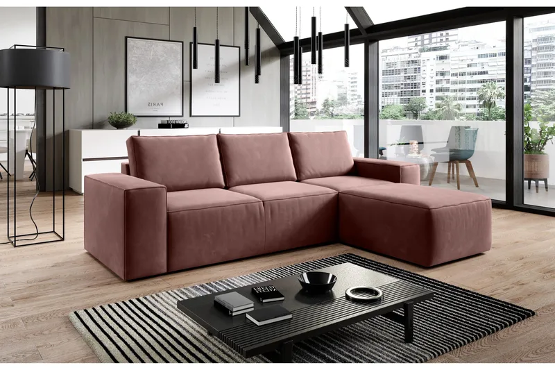 Kamli Bäddsoffa m. Divan med Förvaring, Grön