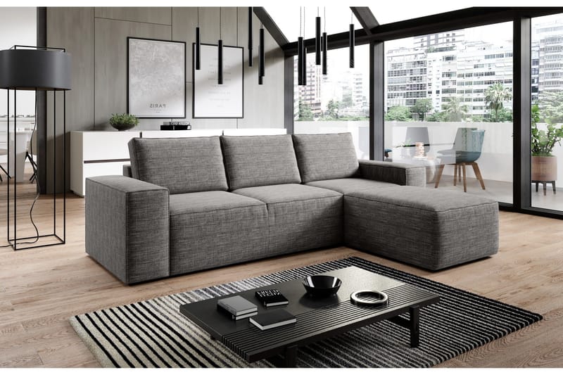 Kamli Bäddsoffa m. Divan med Förvaring - Ljusgrå - Möbler - Vardagsrum - Bäddsoffor