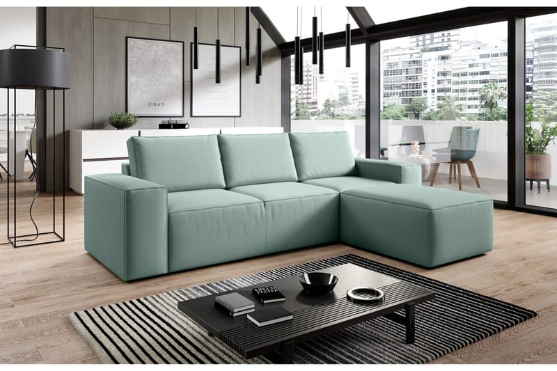 Kamli Bäddsoffa m. Divan med Förvaring - Ljusrosa - Möbler - Vardagsrum - Bäddsoffor