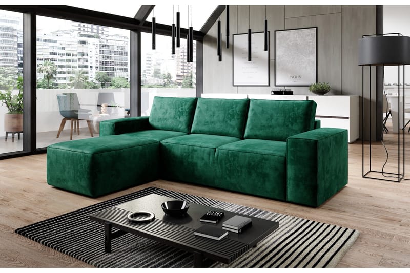 Kamli Bäddsoffa m. Divan med Förvaring - Turkos - Möbler - Vardagsrum - Bäddsoffor