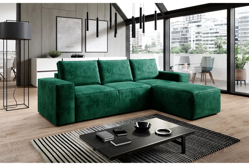 Kamli Bäddsoffa m. Divan med Förvaring - Turkos - Möbler - Vardagsrum - Bäddsoffor