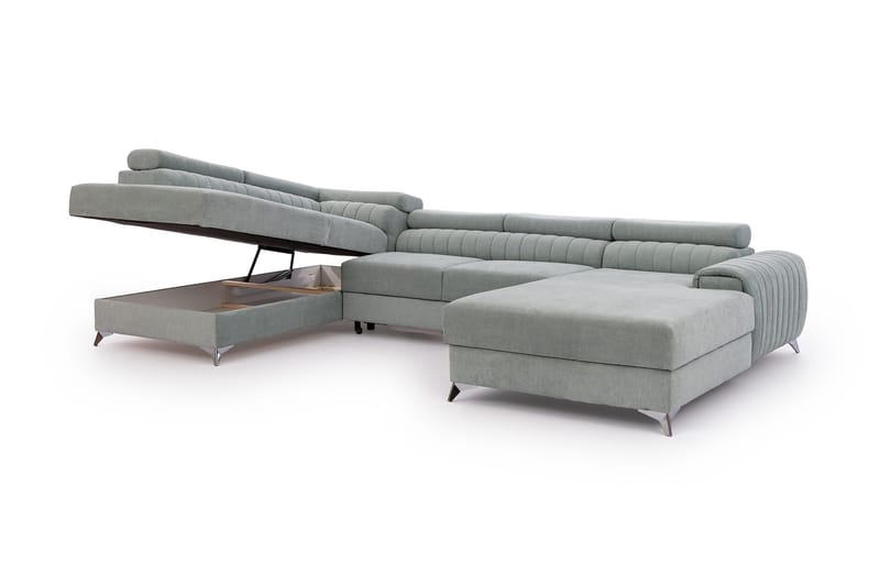 Kamran Bäddsoffa m. Divan och Schäslong med Förvaring - Brun - Möbler - Vardagsrum - Bäddsoffor - U bäddsoffa