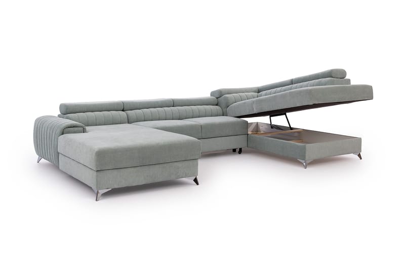 Kamran Bäddsoffa m. Divan och Schäslong med Förvaring - Svart - Möbler - Vardagsrum - Bäddsoffor - U bäddsoffa