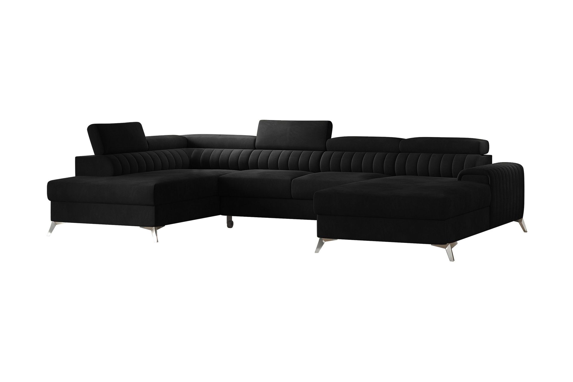 Kamran B&auml;ddsoffa m. Divan och Sch&auml;slong med F&ouml;rvaring - Svart