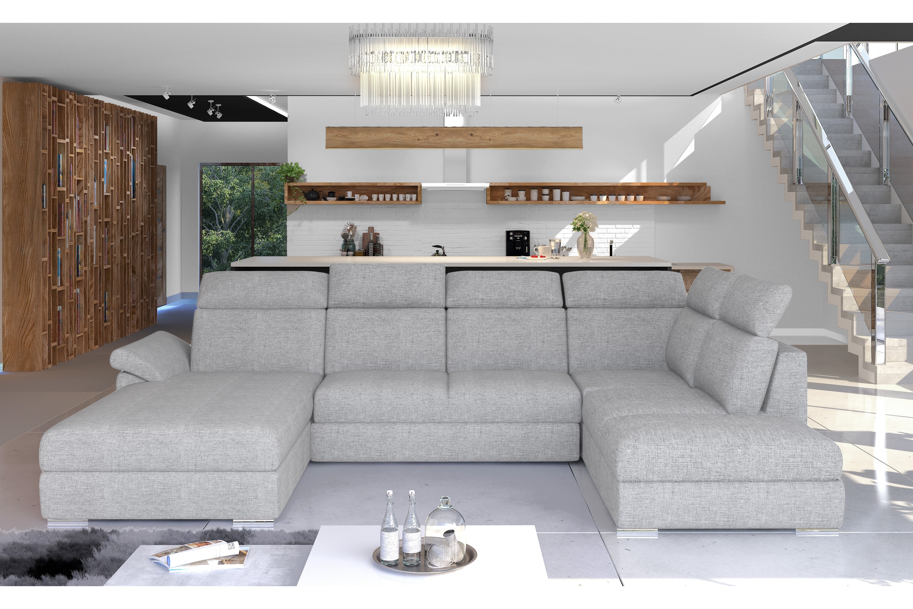 karleen bäddsoffa med dubbeldivan grå -