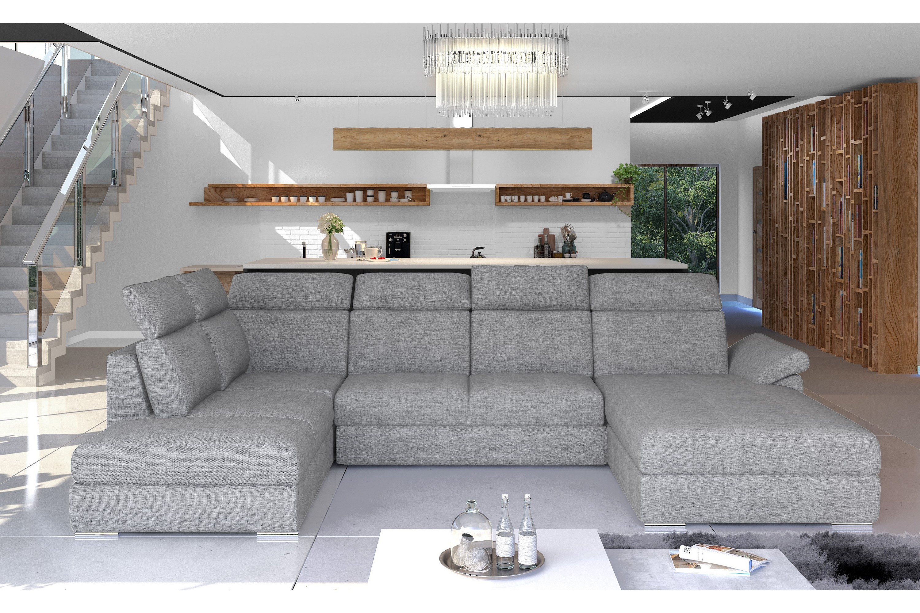 karleen bäddsoffa med dubbeldivan grå -