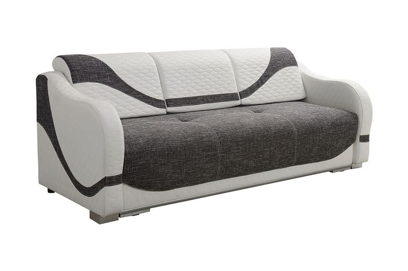 KARMEN Bäddsoffa 226x93x88 cm - Grå/Vit - Möbler - Vardagsrum - Bäddsoffor
