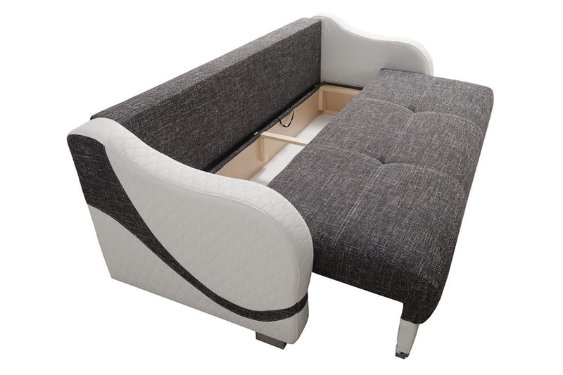 KARMEN Bäddsoffa 226x93x88 cm - Grå/Vit - Möbler - Vardagsrum - Bäddsoffor