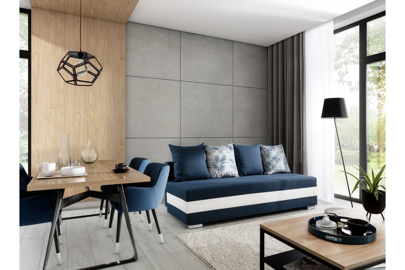 Karolez Bäddsoffa - Blå/Vit - Möbler - Vardagsrum - Bäddsoffor