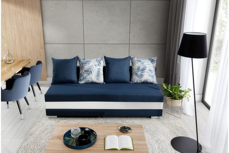 Karolez Bäddsoffa - Blå/Vit - Möbler - Vardagsrum - Bäddsoffor