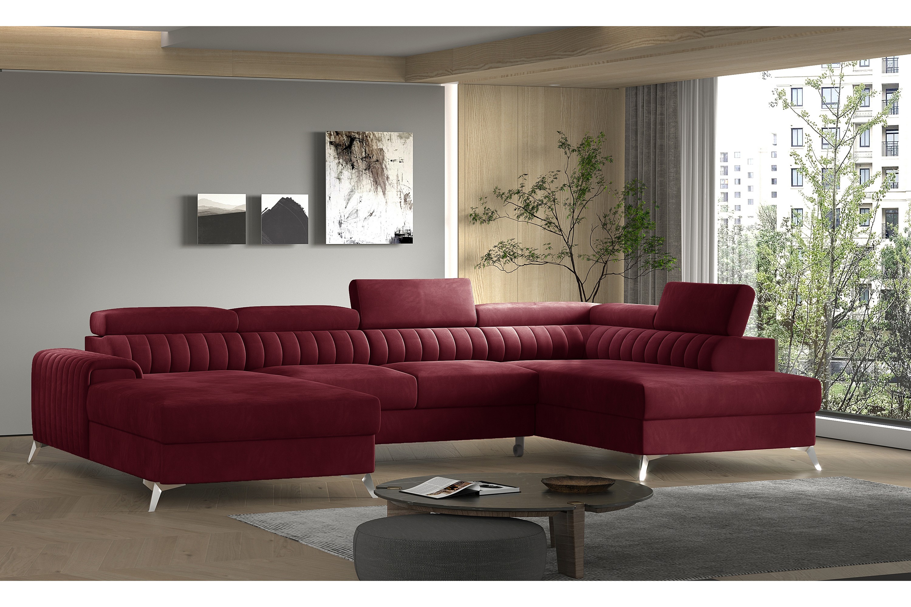 katashi bäddsoffa m. divan och schäslong med förvaring vinrö -