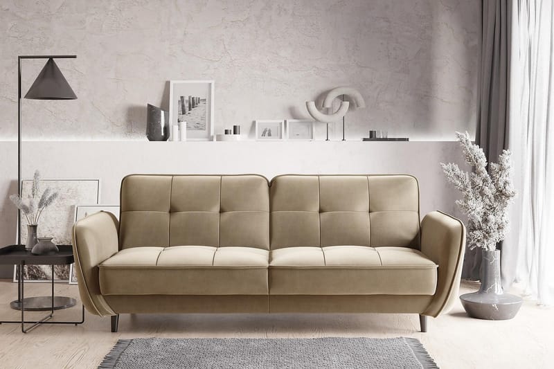 Katsuya Bäddsoffa 3-sits - Gul/Beige - Möbler - Vardagsrum - Bäddsoffor